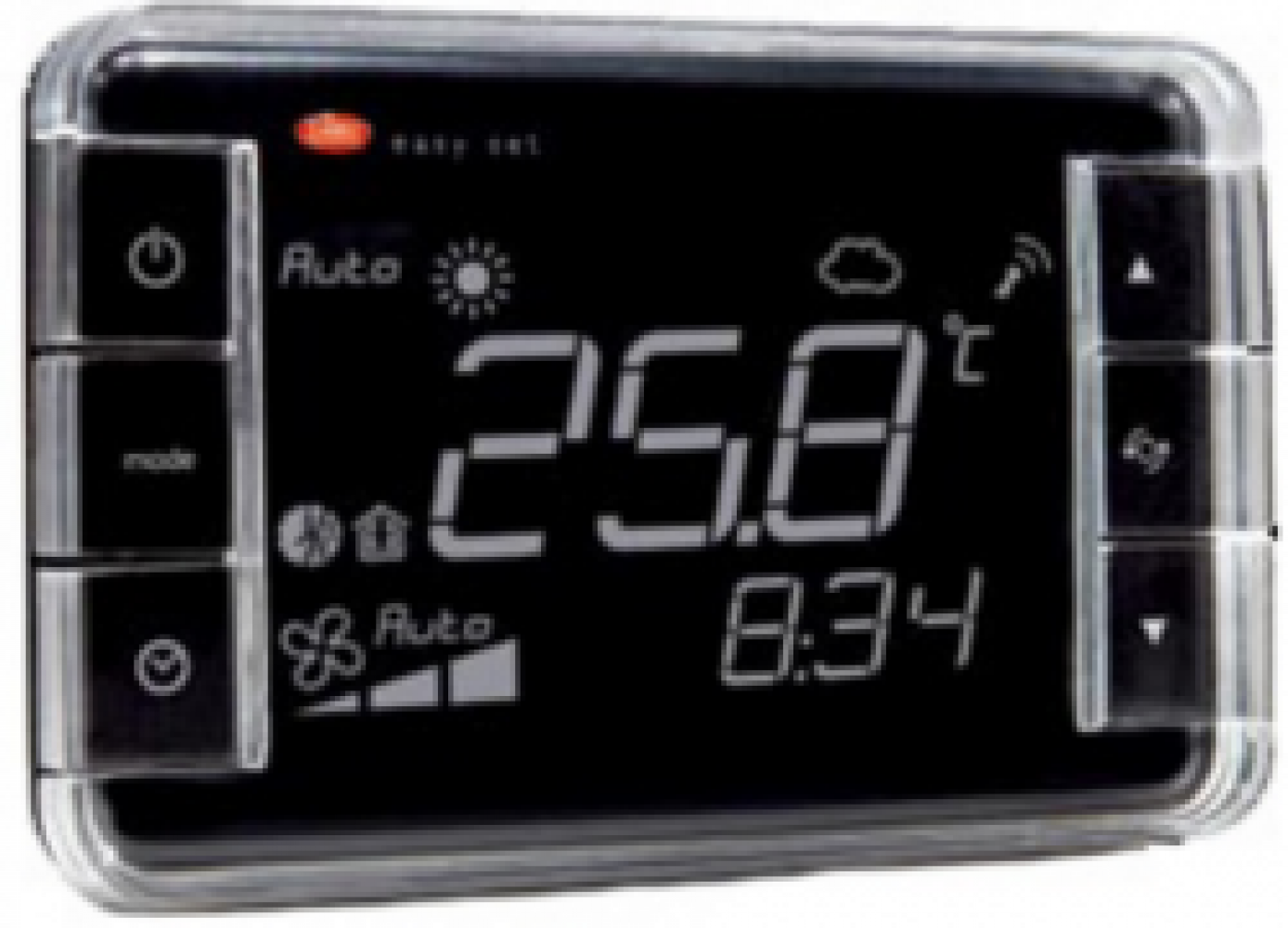 EW00TA2200 Термостат Easyset aria, контроль температуры, корпус черного цвета, &quot;инверсное&quot; отображение