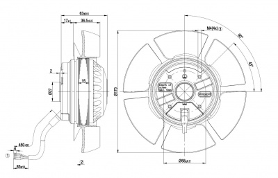 Вентилятор осевой ebmpapst A2E170AF2301 Вентилятор осевой ebmpapst A2E170AF2301