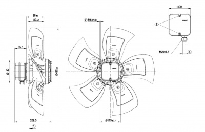 Вентилятор осевой ebmpapst A4D500AE0301 Вентилятор осевой ebmpapst A4D500AE0301
